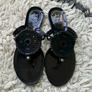 Jack Rogers Black Jelly Sandals sz 7